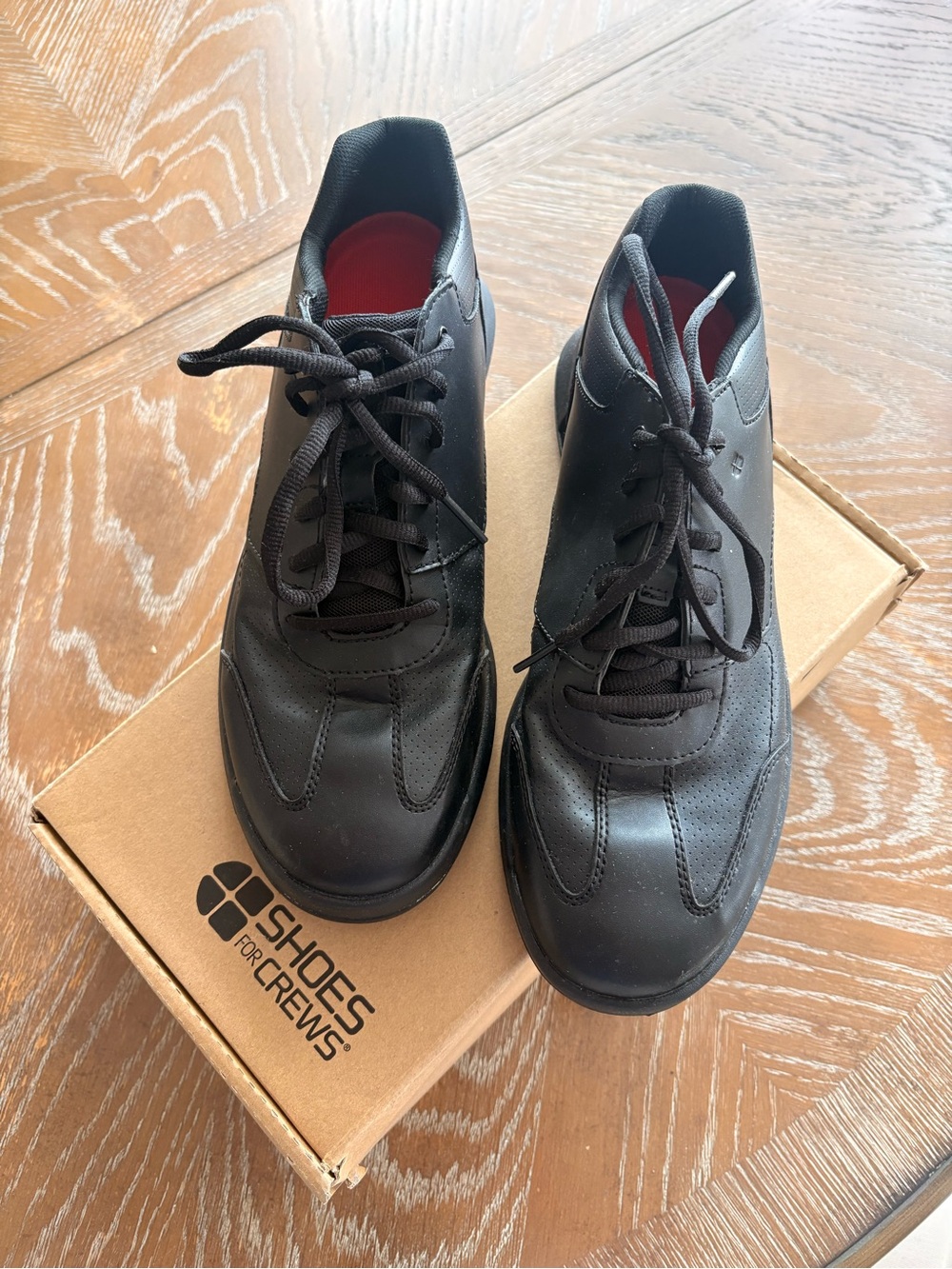 Food Safety Work Shoes-Shoes For Crews Black Lace Up Work Sneakers